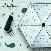 Luo Tang Brie Umbrella Umbrella Clear and Rain Double Cute Pocket Folding Black Adhesive Anti-UV Female Sunshade Capsule parasol