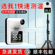 Fully automatic temperature detection infrared thermometer electronic vertical door-to-speech thermometer commercial