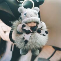 Small piece accessories cut the key buckle car in 2021 new creative woman fine upgrade plush