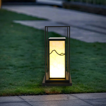 Stainless steel solar lawn lamp New Chinese style outdoor waterproof Courtyard Grass Light Garden Villa column headlights pick up electricity