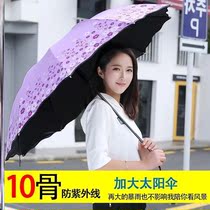 Upscale black rubber umbrella 10 bone sunscreen Anti-UV clear Umbrella sun umbrella female beach umbrella large umbrella