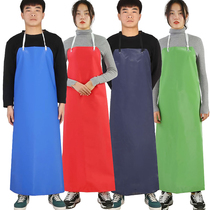 PVC waterproof oil resistance and thick apron acid-resistant cafeteria for adult industrial labor around the waist wear resistant slaughter