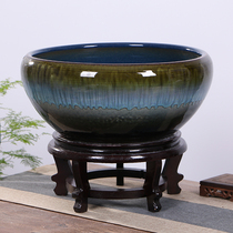 Jingdezhen ceramic fish tank bowl lotus water lily pot large fish tank turtle lotus tank small goldfish basin living room landscaping