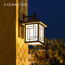 Solar new Chinese style outdoor wall lamp Waterproof garden lamp Chinese style retro door villa led exterior wall lamp