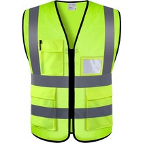 Multi-pocket mesh waistcoat custom reflective strips waistcoat for men and women workwear sleeveless mesh vests waistcoat imprint logo