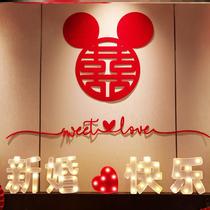 Wedding room layout atmosphere light LED letter light proposal confession wedding room decoration bedside scene layout wedding supplies