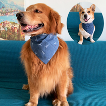 Bilayer Puppy Triangle Towel Pet Saliva Towel Fashion Full Cotton Scarf Large Small And Medium Dog Kirky Side Pastoral Hood