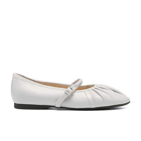 HBPQ simple and elegant pearl square buckle tied sheepskin soft core Q-soled Mary Zhen flat shoes versatile pleated women's shoes HBPQ simple and elegant pearl square buckle tied sheepskin soft core Q-soled Mary Zhen flat shoes versatile pleated women's shoes