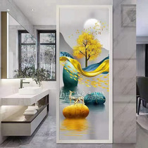 Introductory porch small apartment light luxury modern art glass decoration living room screen partition porch cabinet TV background