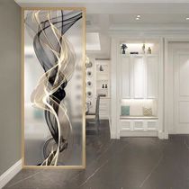 Art glass partition living room screen double-sided light transmission effect customized tempered painting process modern simple style