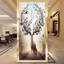 Home entrance Entrance Light luxury small apartment modern simple art glass screen bedroom partition wall decoration light transmission