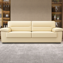Office Sofa Brief Modern VIP Room Business Fair Room Trio Place Real Leather Sofa Tea Table Combo