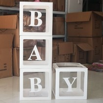 Net red transparent balloon box BABY LOVE birthday groin to decorate your babys birthday dinner wedding house placement props