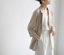 2022 spring and summer new domestic counters loose thin linen suit jacket women