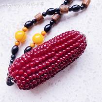 Wen play corn with handle accessories lanyard small corn handle plate corn pendant car pendant mini