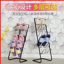 Shoe rack floor-to-ceiling stainless steel non-hole hanging creative home slippers hanger multi-layer assembly wrought iron drying rack