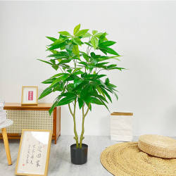 Money tree bonsai artificial plant floor-standing home shopping mall scenery flower plastic decorative tree