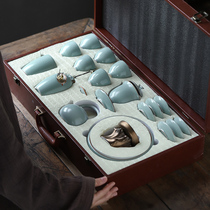 Japanese household light luxury Taiwan Ruyao Kung Fu tea set can raise open film meeting guests high-end gift office set