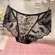 Embroidered Bao Wen seamless mesh sexy briefs light thin low waist hot underwear women lace