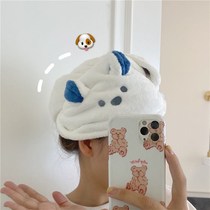 Korean cartoon rabbit ear dry hair hat female Net red with 2021 new absorbent quick drying artifact Baotou shower cap