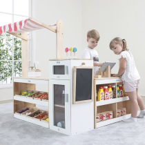 VIGA kindergarten children play house toy store supermarket cash register vending machine canteen doll house game