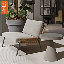 Outdoor courtyard rattan sofa coffee table combination waterproof and sunscreen hotel balcony terrace leisure rattan chair furniture design