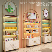 Beauty Nail Store Display Rack Tennis Red Ground Chia Oil Rubber Shelf Cosmetic Shelving Nail Polish Containing Shelf Display Cabinet