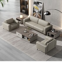 Office Sofa Genuine Leather Business Guest Room Reception Modern Minimalist Tea Table Combo Net Red small family solid wood Custom