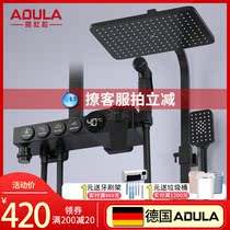 German ADULA bathroom black thermostatic shower shower set household all copper bathroom pressurized shower set