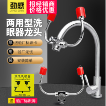 Faucet dual-purpose eye washer factory 304 stainless steel simple double-mouth emergency eye washing machine device