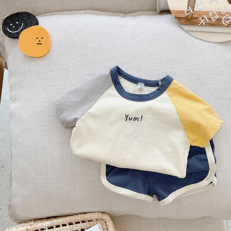 Cute soft cute ~ Korean version of the color children suit summer boys girls cotton baby short-sleeved T-shirt casual children's clothing (1627207:28866:sort by color:Tibetan blue;122216343:1684869701:Reference Height:100 yards suggest about 95cm)
