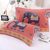 Gauze Pillow Towel Pair Nets Red adults Step up thickened Brief Nordic Wind Network Red home Double-sided pillow cover towels