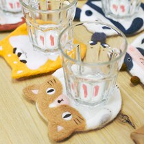 Creative Personality Adults Handcrafted Poke Fun Goat Felt Cups Mat Diy Material Packs Doll Doll New Dining Cushion Tide