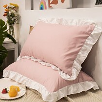 ins new washed cotton pillowcase folds lace pillows girl comfort soft pure color pillowcase 48x74 pair of clothes