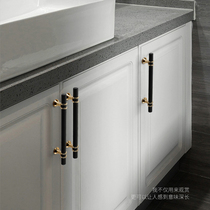 Wei Lang modern simple wardrobe door handle Light luxury European cabinet sub gold black drawer single hole high-grade handle