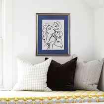 Living room art Picasso hanging painting modern simple hand-painted retro oil painting landing TV background wall decorative painting