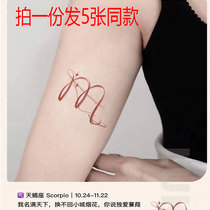 Waterproof woman persistent Scorpio tattoo arm tattoo with colored line lockbone constellation