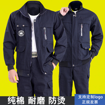 New labor covered suit men wear resistant flame retardant tooling spring pure cotton electric welders for car anti-burn customisation