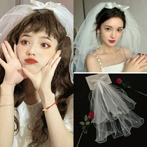 Night market stall bridal head decoration with wedding headwear ultra-fairy-looking Chaodee gauchnet red photo Write Genuine Photo Props