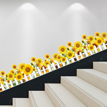 The corner decoration kicks the foot walls and sticks the steps of the main staircase of kindergarten ring creation