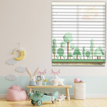 Louver soft yarn curtain Punch-free Shangri-la curtain Girls room Childrens room bathroom shading waterproof curtain roller curtain