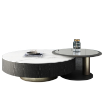 Italian light luxury rock board coffee table combination modern minimalist small apartment living room home Nordic minimalist round small side table