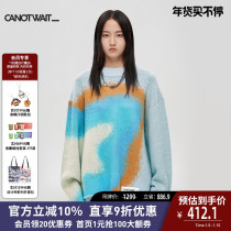 Chen Wei Ting trendboard CANOTWAIT autumn and winter couples such as high-line colorful horse and sea hair loose lazy sweater