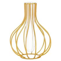 Simple Glass Vase Golden Hydroponic Plant Flower Vase Iron G