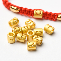 Gilded digital beads English Digital red rope bracelet Ornament Accessories Diy Hand Woven Bracelet Necklace Accessories