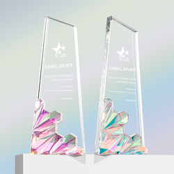 Creative new color-changing crystal trophy, custom-made color medals, custom-made outstanding employee honor trophies, annual meeting awards