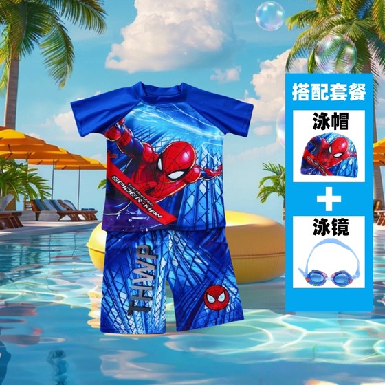 Boys swimsuit Spider-Man Swimsuit trousers four-piece set baby summer new fashionable little boy cartoon swimsuit set
Boys swimsuit Spider-Man Swimsuit trousers four-piece set baby summer new fashionable little boy cartoon swimsuit set