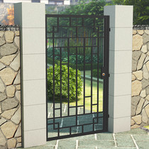 Modern Minimalist Iron Art Courtyard Gate Villa Entrance Garden Gateway External Rustproof Single Double Open Iron Door Private Customization