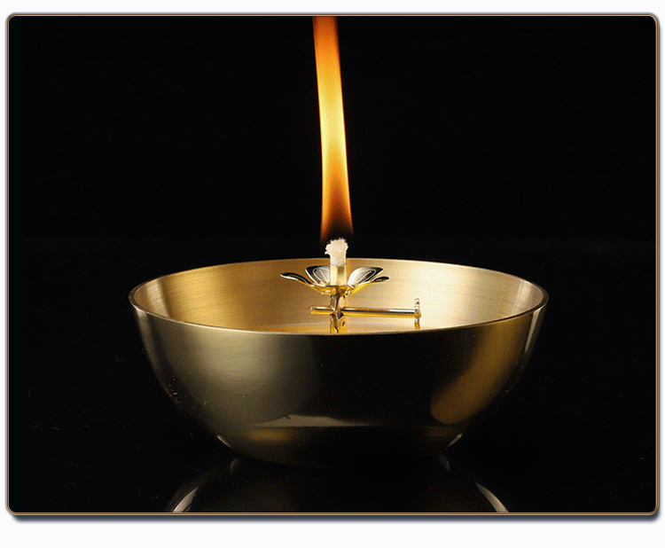 纯铜油灯铜碗油灯液体酥油灯供佛灯家用长明灯寺庙灯佛前供灯灯盏