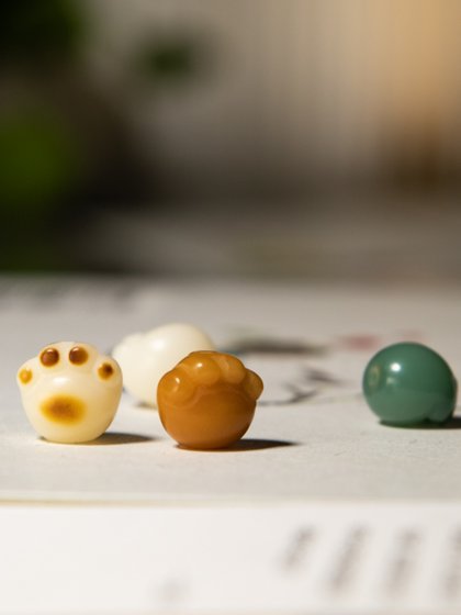 天然白玉菩提猫爪招财猫背云炭烧小兔子跑环绿菩提手链手串配饰 天然白玉菩提猫爪招财猫背云炭烧小兔子跑环绿菩提手链手串配饰